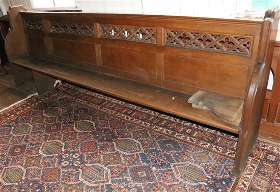 Large oak pew